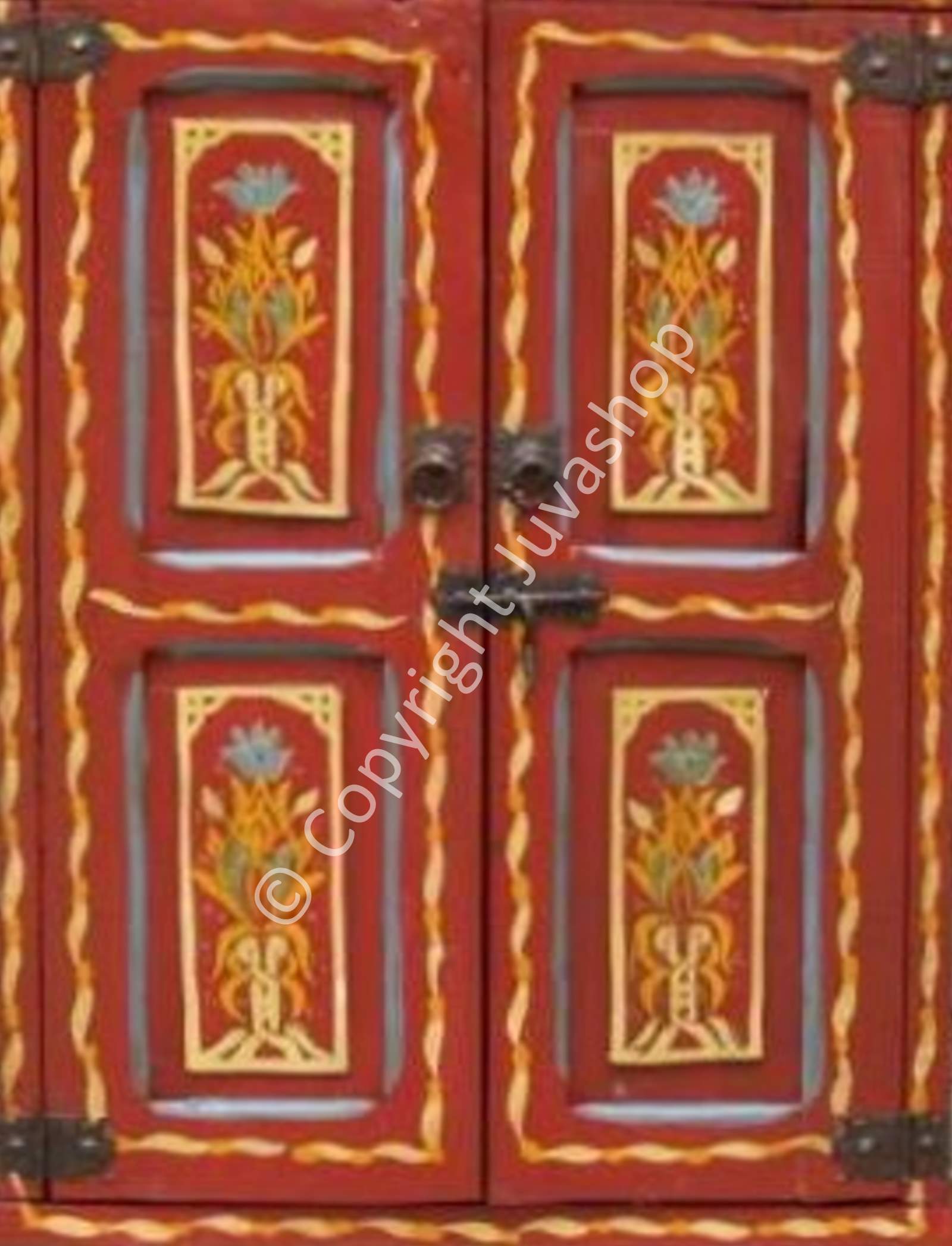 porte-marocaine-placard-bas-bois-peint-zouaq