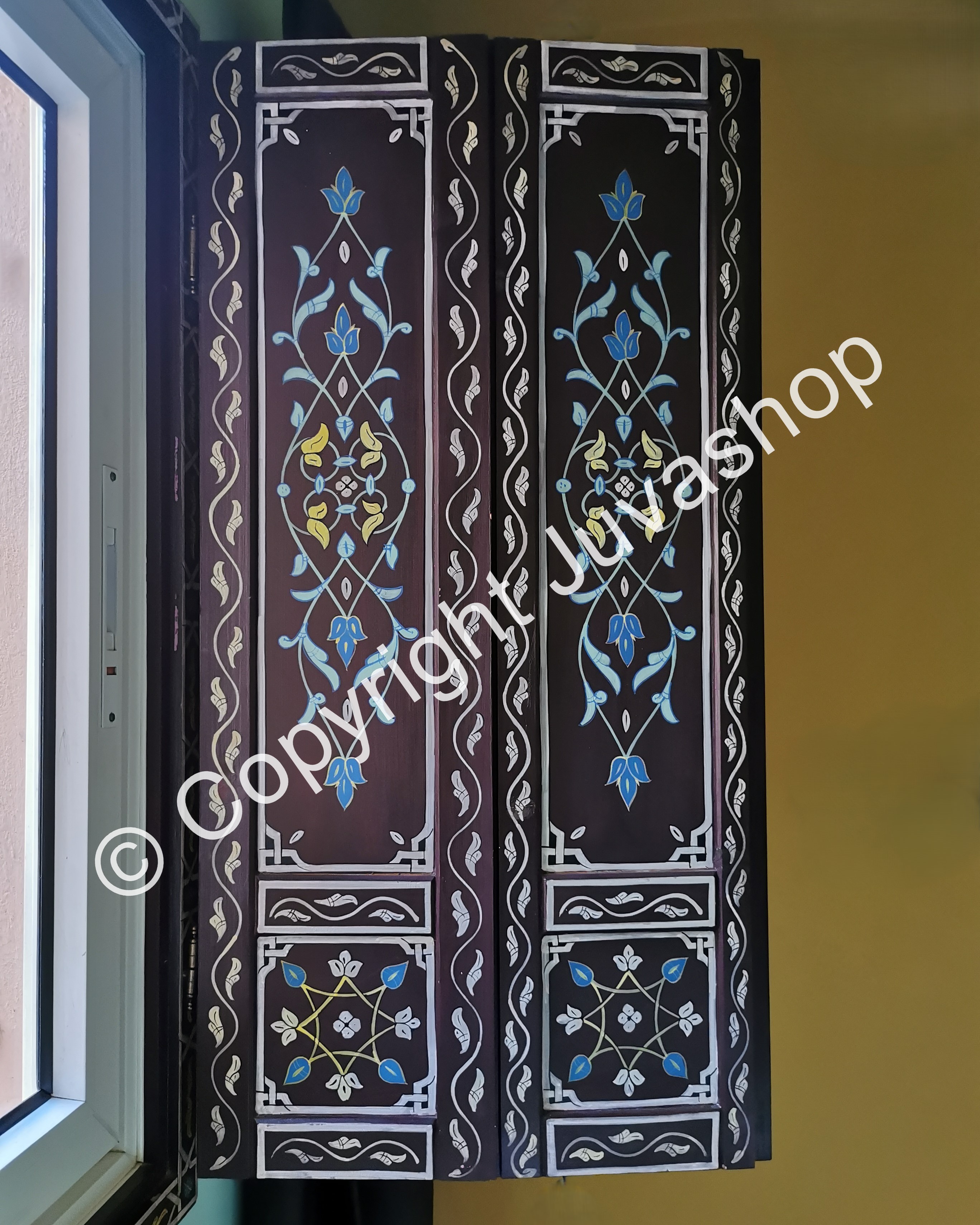 volet interieur bois marocain peint zouak fili 2